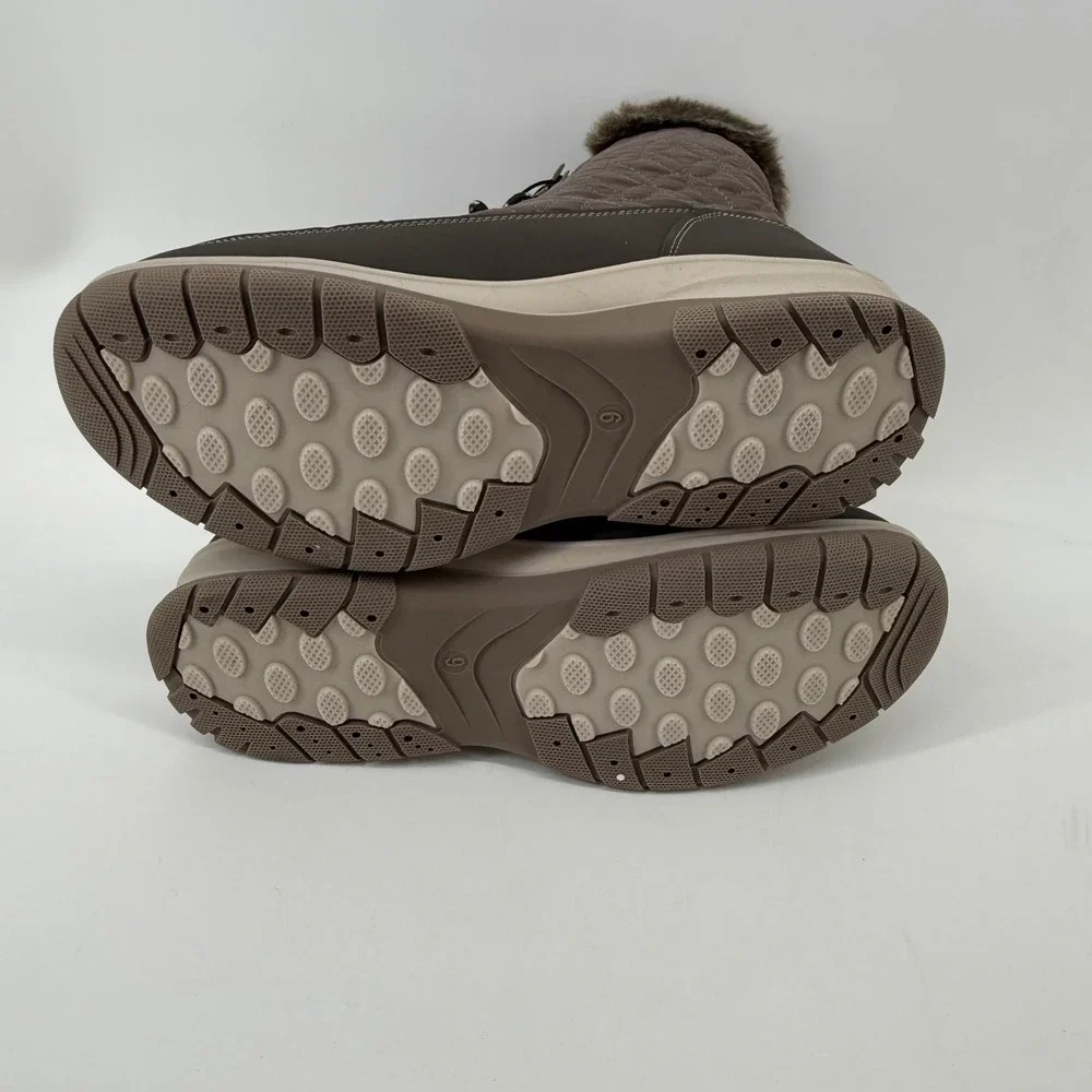 Chooka Belltown Mid Faux Fur Insulated Waterproof Winter Boots Taupe Women 8‎